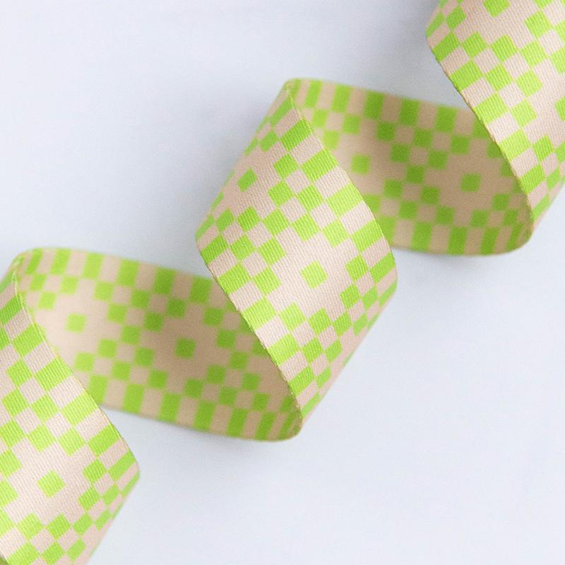 Ruby Star Society Webbing 1.5" Bitmapped Neon Yellow