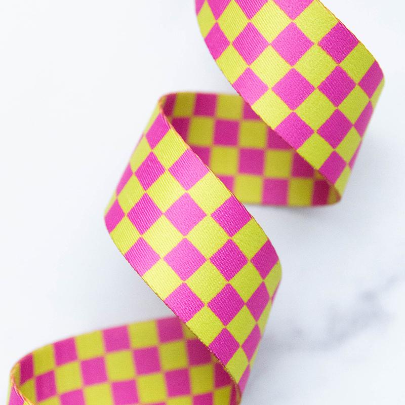 Ruby Star Society Webbing 1.5" Checker in Citron