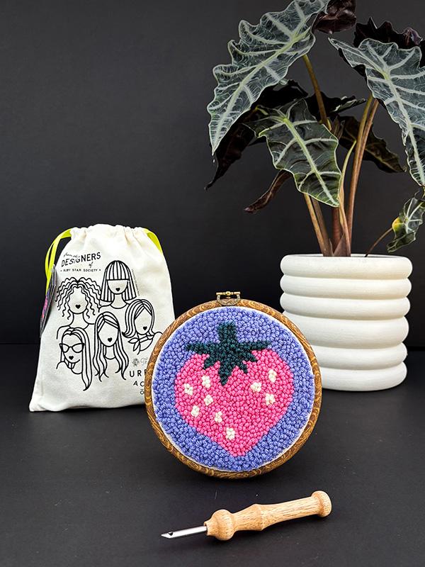 PREORDER Ruby Star Punch Needle Strawberry Kit