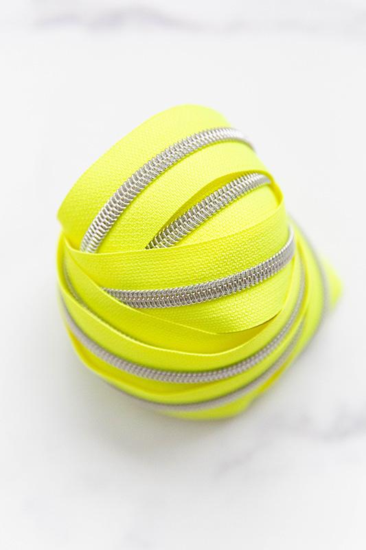 Knot & Thread Zipper Tape Electric Yellow