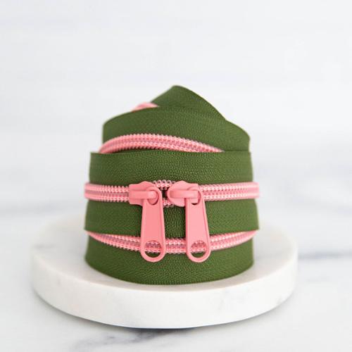 Stitch Supply 30" Zipper — Olive Blossom
