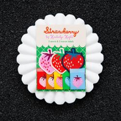 Lollytags Woven Labels Strawberry Rainbow