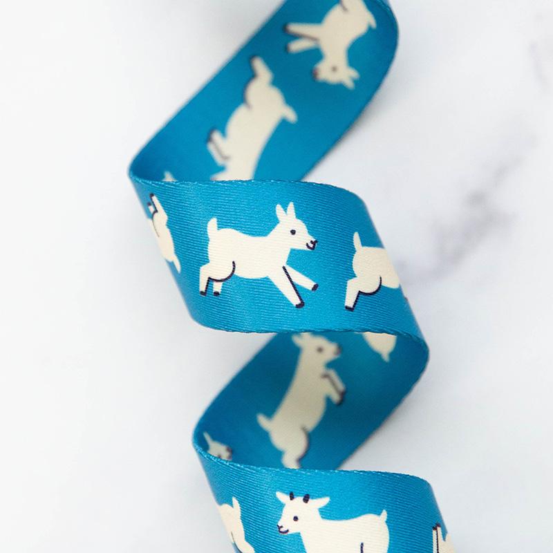 Ruby Star Society Baby Goats webbing by Rashida Coleman-Hale, 1.5 inch polyester bag making webbing