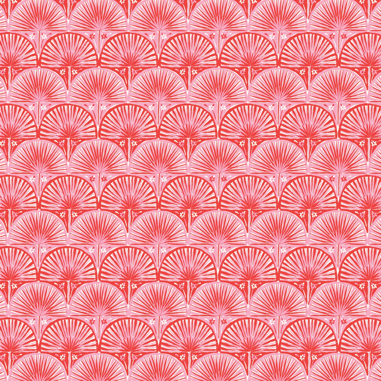 PREORDER Cloud 9 Fabrics Nice Nice Fan Palm Scallop in Red/Pink