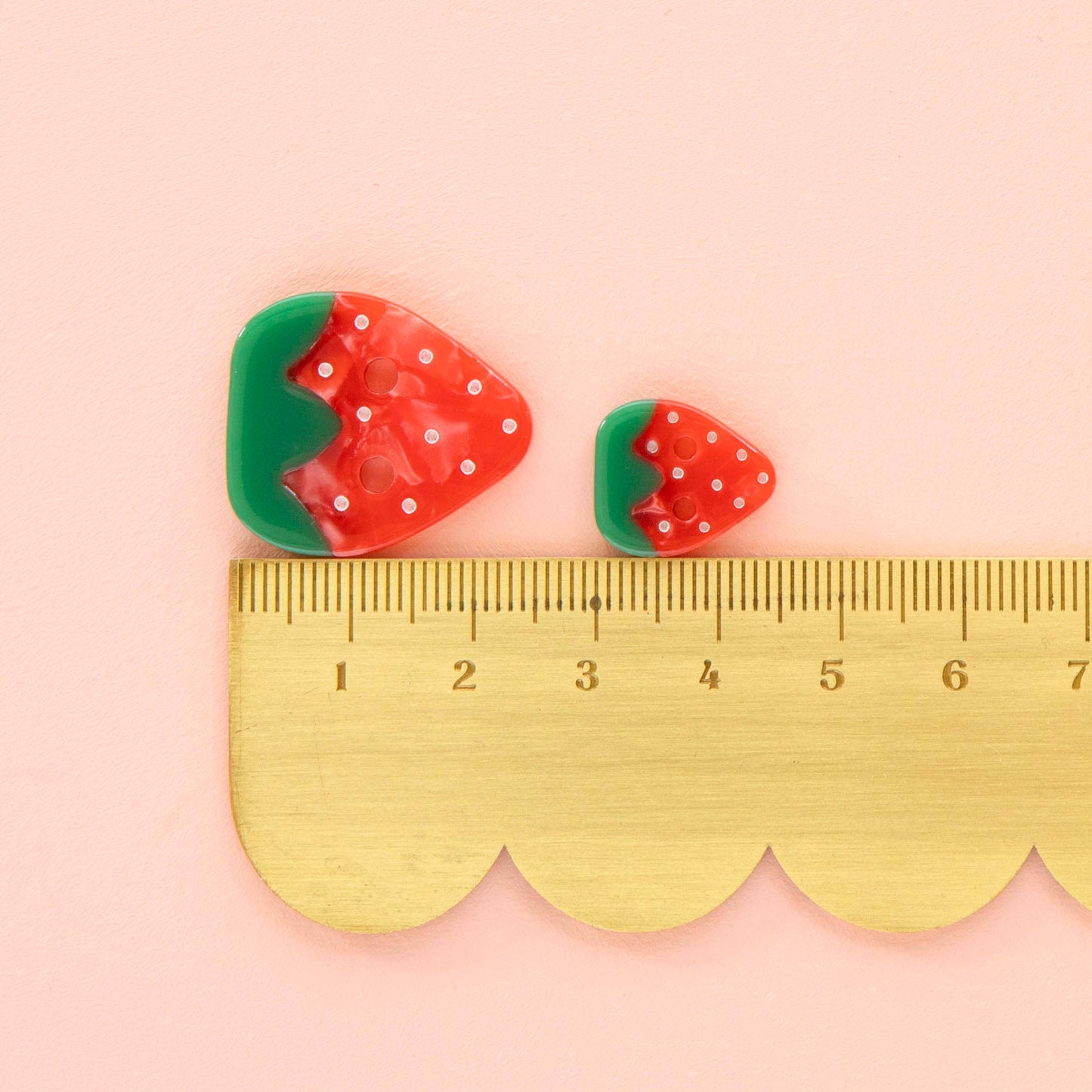 Sarah Hearts - Strawberry Large 1" Buttons