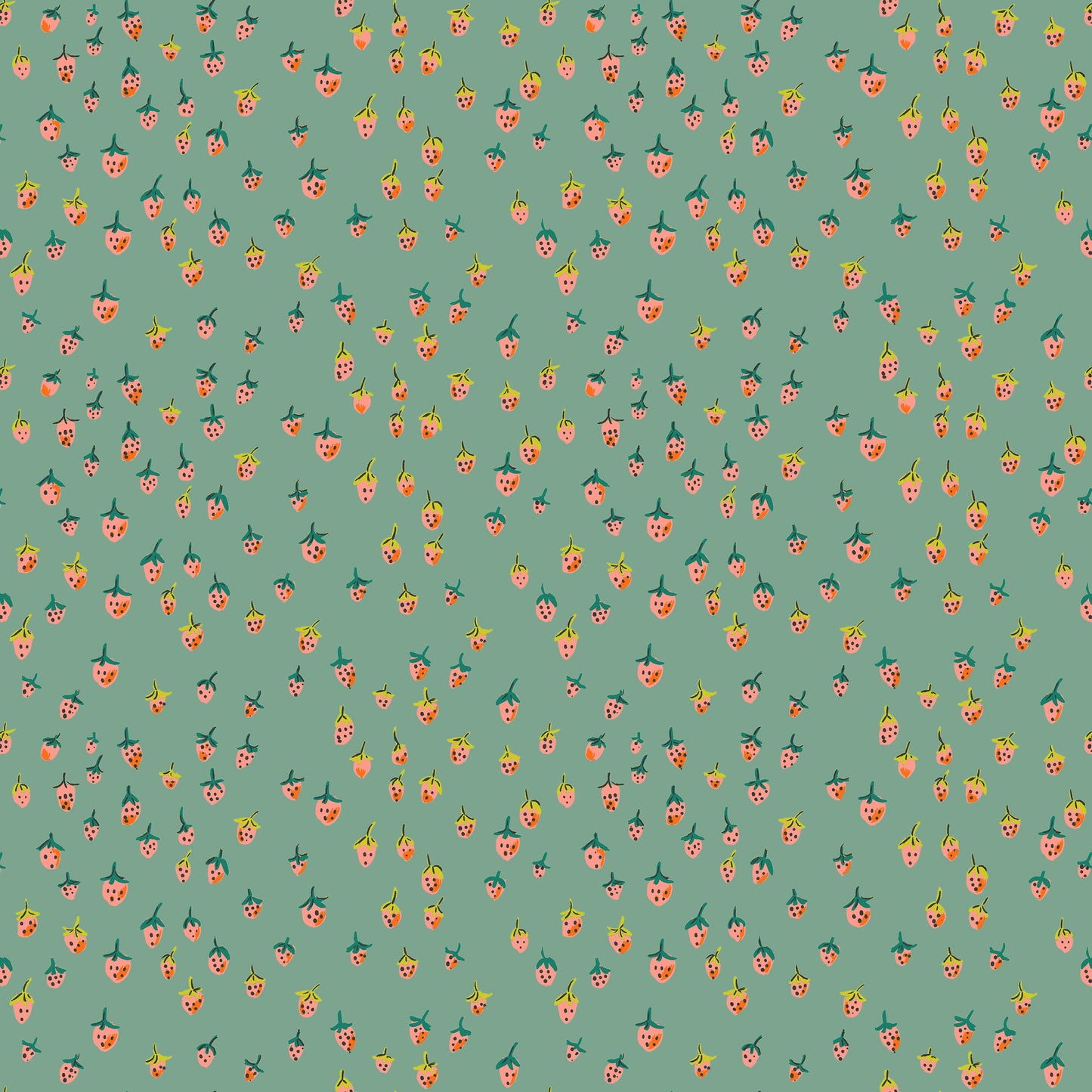 PREORDER Heather Ross Favorites Field Strawberries Teal