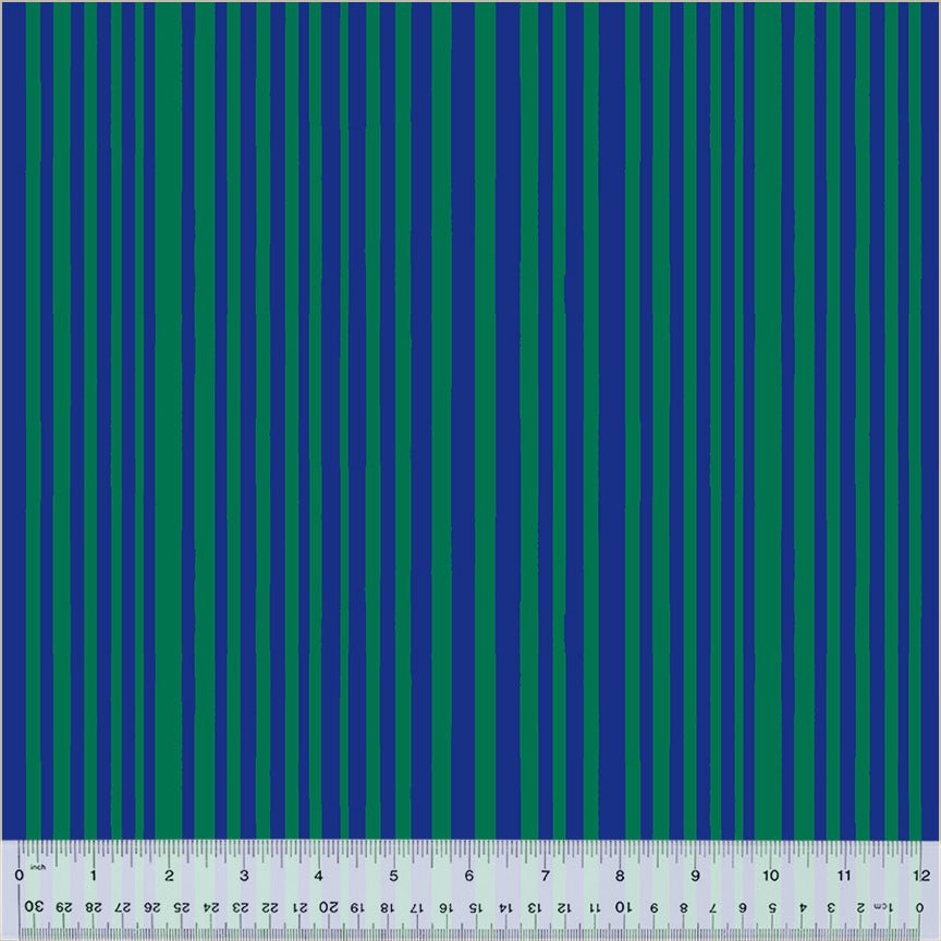 Annabel Wrigley Kaleidoscope Mini Stripe Majorelle Blue-Kelp