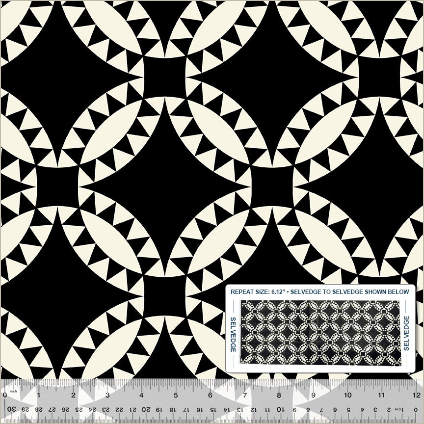 Perfect Points 108" Wideback Pickle Dish in Black & White