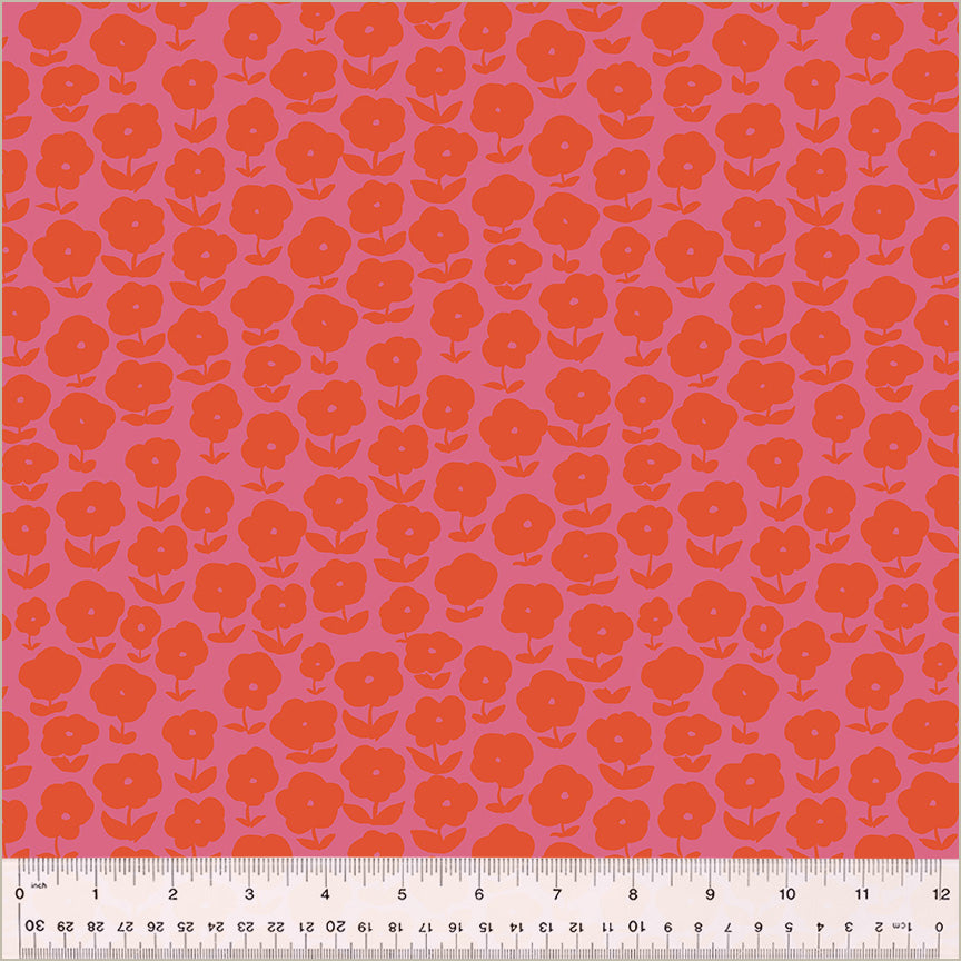 Heather Ross Ruby + Bee Blenders Puffy Daisy in Purple/Red