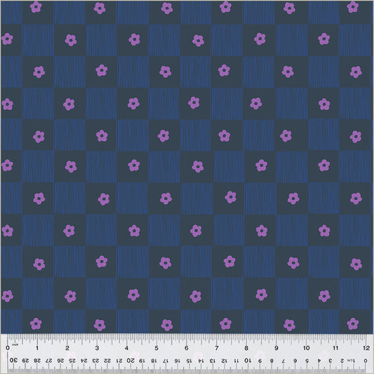 Heather Ross Ruby + Bee Blenders Footpath in Indigo