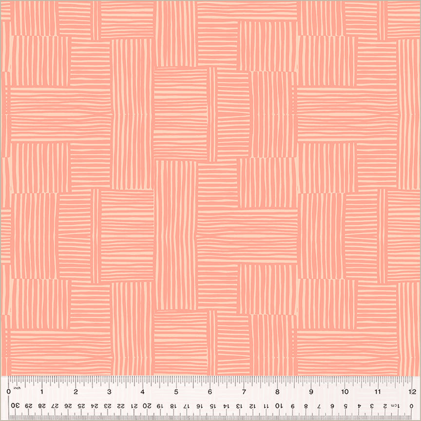 Heather Ross Ruby + Bee Blenders Woven in Shell/Peachy