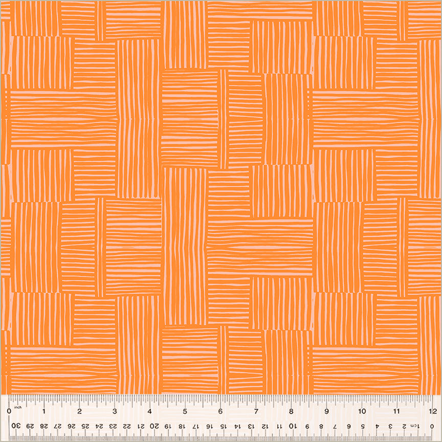 Heather Ross Ruby + Bee Blenders Woven in Creamsicle/Blush