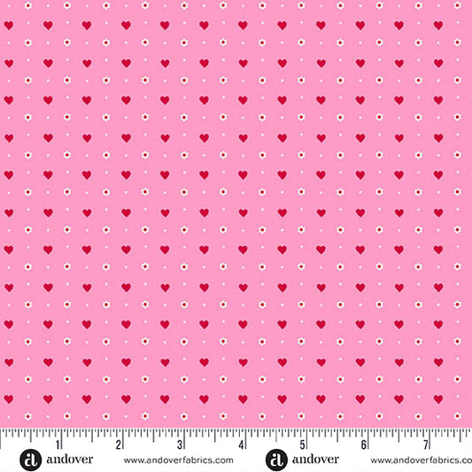 Heart and Soul by Andover Fabrics Mini Hearts Pink