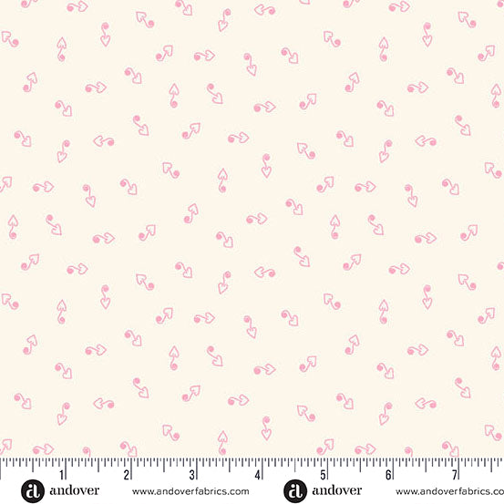 Heart and Soul by Andover Fabrics Hook Heart White