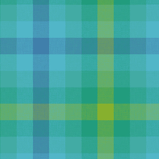 Kaleidoscope - Stripes and Plaids by Alison Glass Plaid Teal