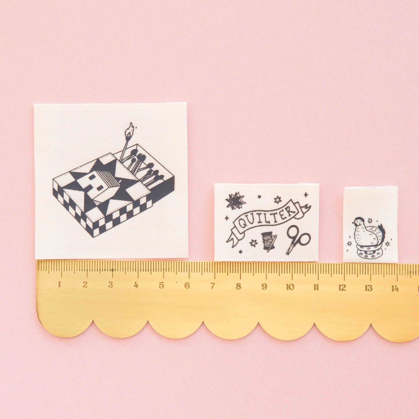 Sarah Hearts - Toad and Sew Quilty Tattoo Woven Labels Multipack
