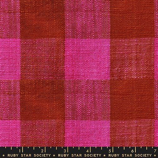 Ruby Star Society 16" Sunshine Toweling Hot Pink Checks