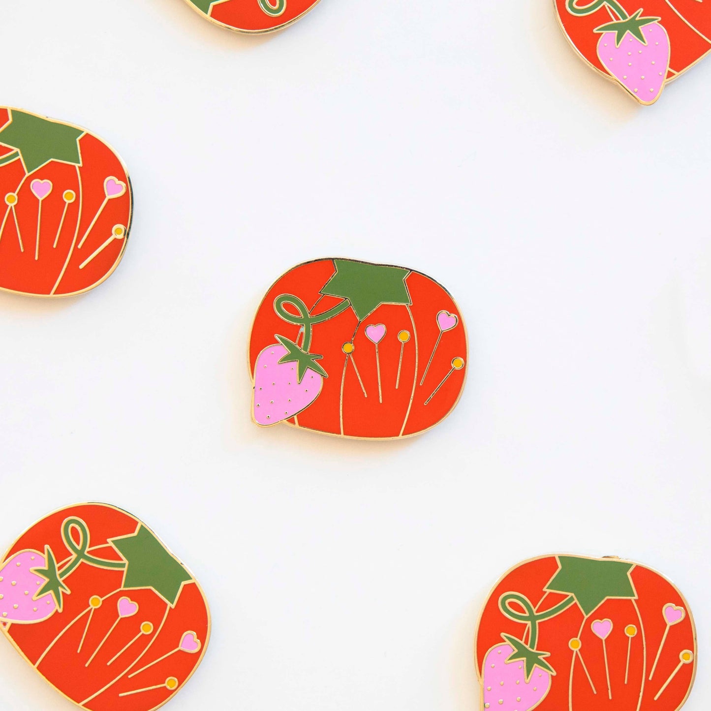 Sarah Hearts - Tomato Pin Cushion Magnetic Needle Minder