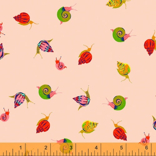 Heather Ross Snails in Peach
