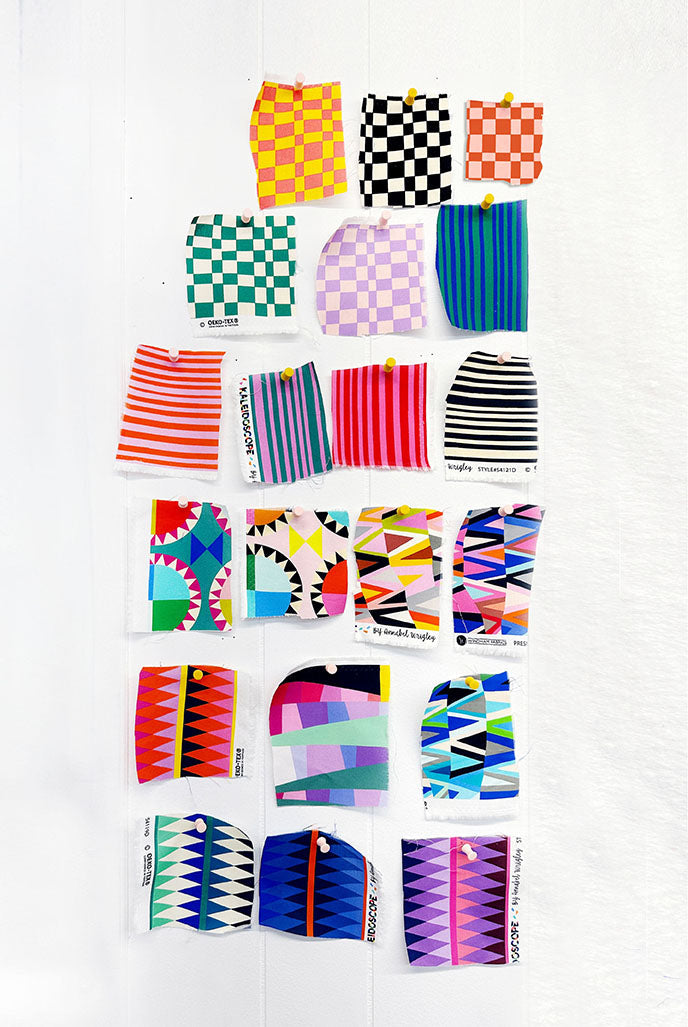 Annabel Wrigley Kaleidoscope Checker Ink-Vanilla Custard