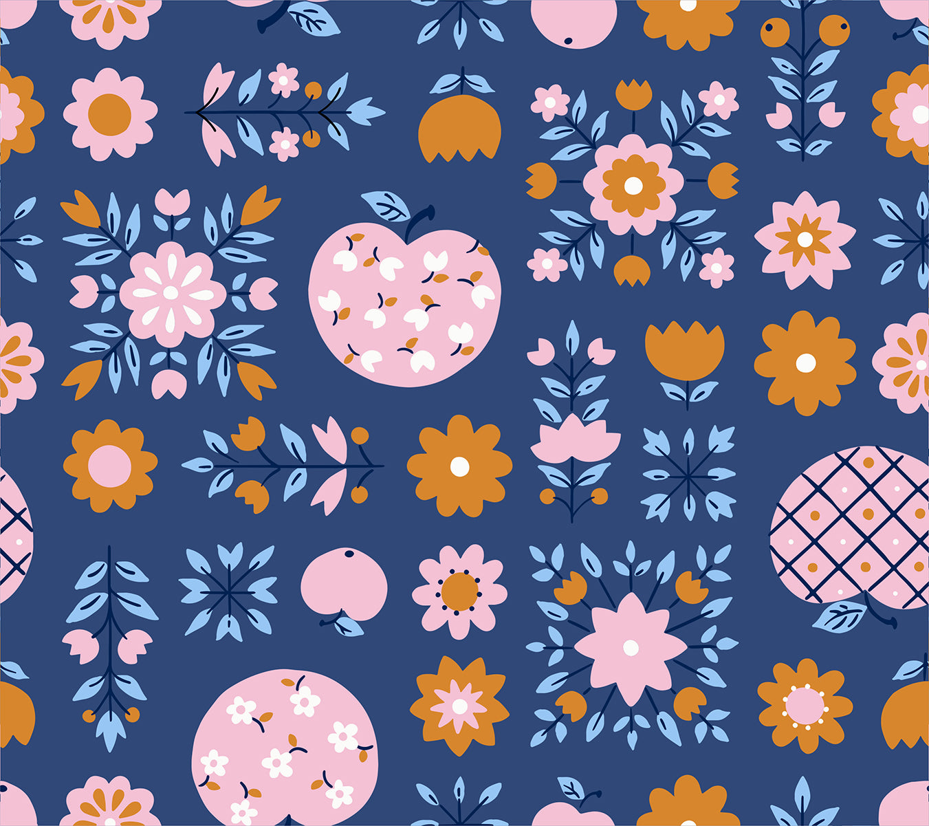 Lil Calico Apples in Bluebell Ruby Star Society