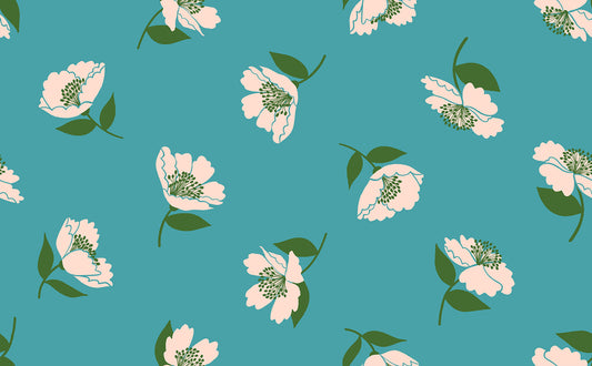 Ruby Star Society Juicy Fluttering in Dark Turquoise by Melody Miller