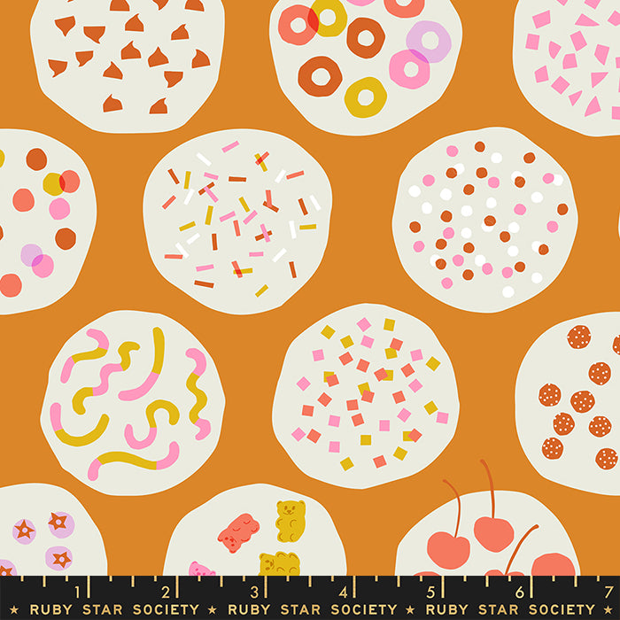 Ruby Star Society Sugar Cone Fabric Ice Cream Toppings in Caramel designed by kim kight for moda fabrics RSS