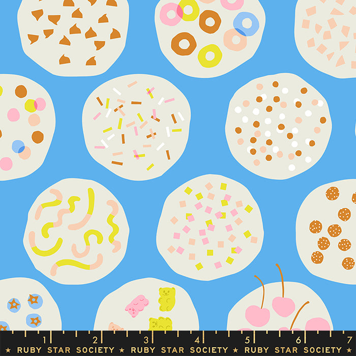 Ruby Star Society Sugar Cone Fabric Ice Cream Toppings in Altitude bright blue