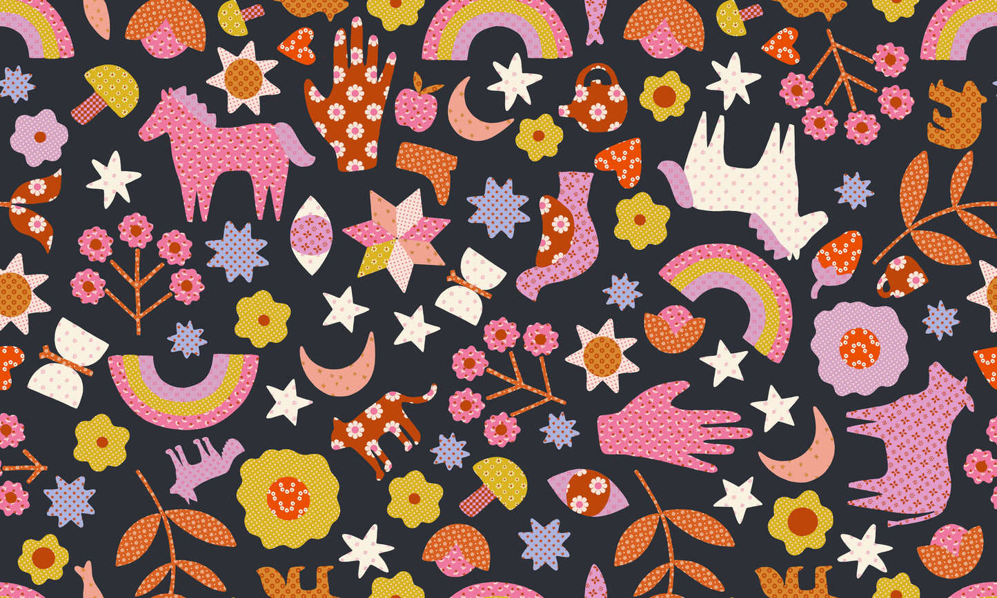 PREORDER Ruby Star Society Meadow Star Applique in Soft Black