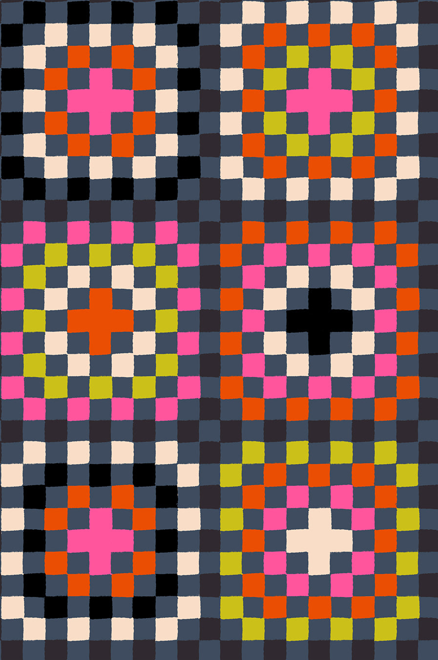 Ruby Star Society Catnap Rayon Granny Square in Black