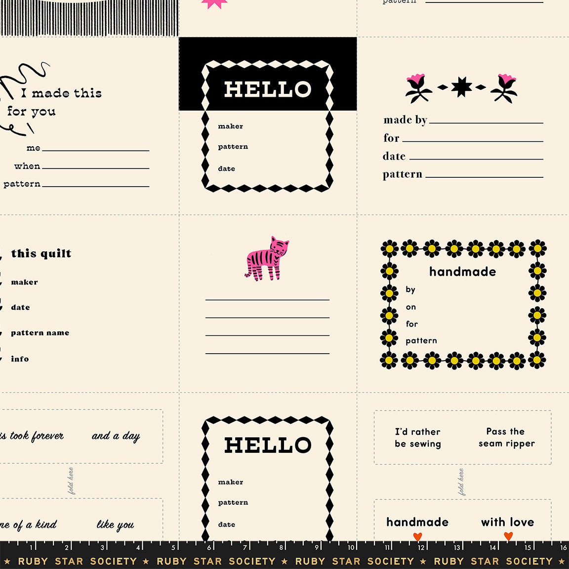 PREORDER Ruby Star Society 1 800 Calico Thanks I Made This Panel Black