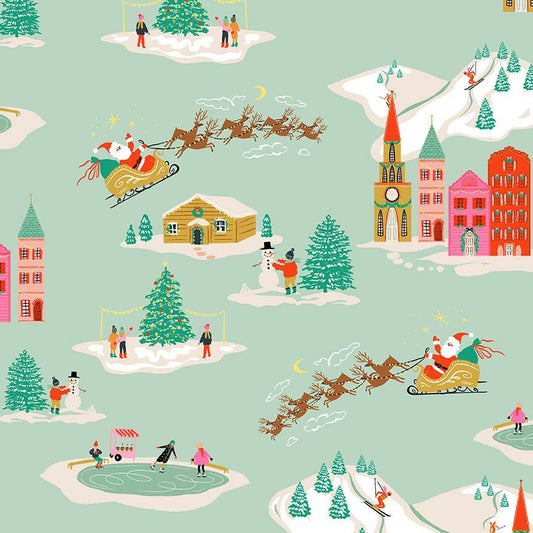 Holly Jolly Holiday Toile in Glacier