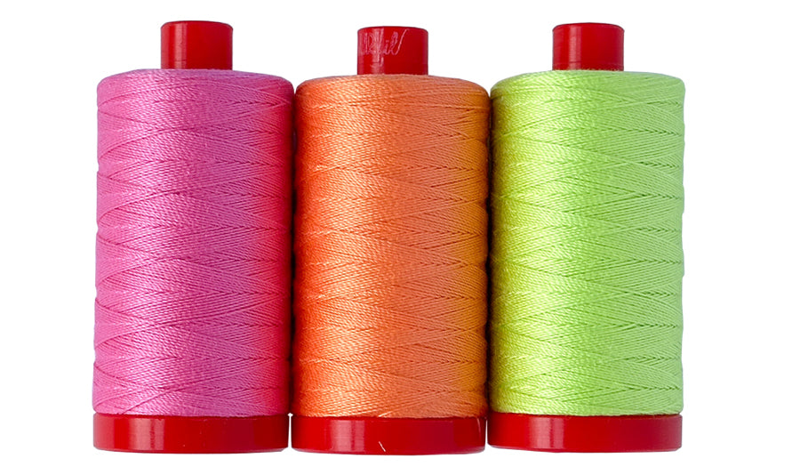 Aurifil Tula Pink Untamed Neon 12wt Thread Set