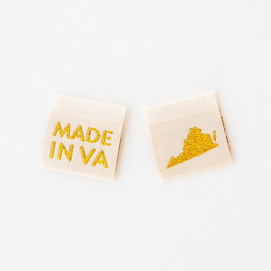 Sarah Hearts - Made in My State Gold Woven Labels: Virginia