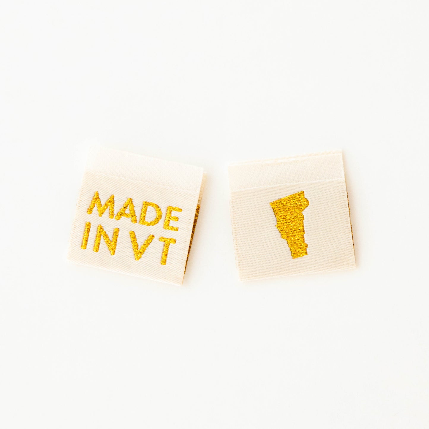 Sarah Hearts - Made in My State Gold Woven Labels: Vermont