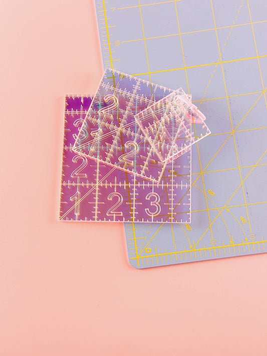 Feral Notions - Mini Squares Set - Iridescent quilting rulers