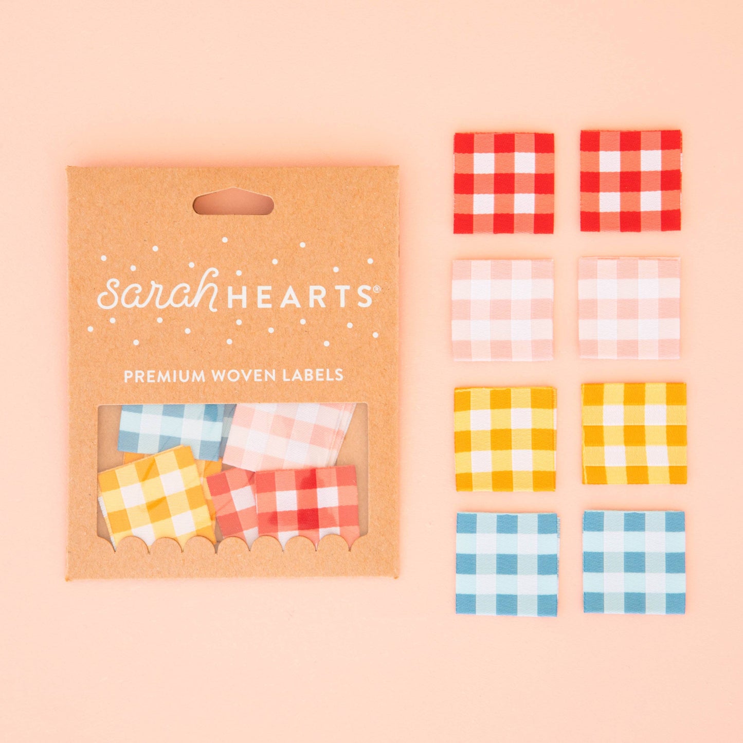 Sarah Hearts - Gingham Multipack - Sewing Woven Clothing and Quilt Labels