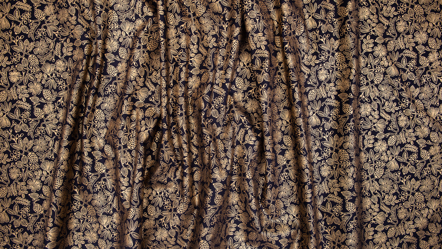 Rifle Paper Co Primavera Moxie Floral in Black Gold
