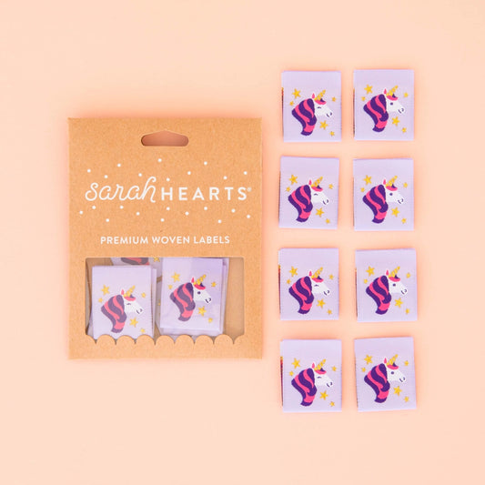Sarah Hearts Labels - Unicorn Woven Label