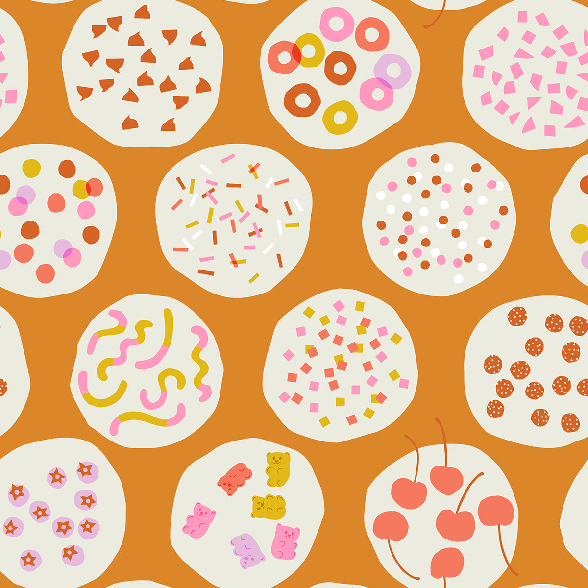 Ruby Star Society Sugar Cone Fabric Ice Cream Toppings in Caramel designed by kim kight for moda fabrics