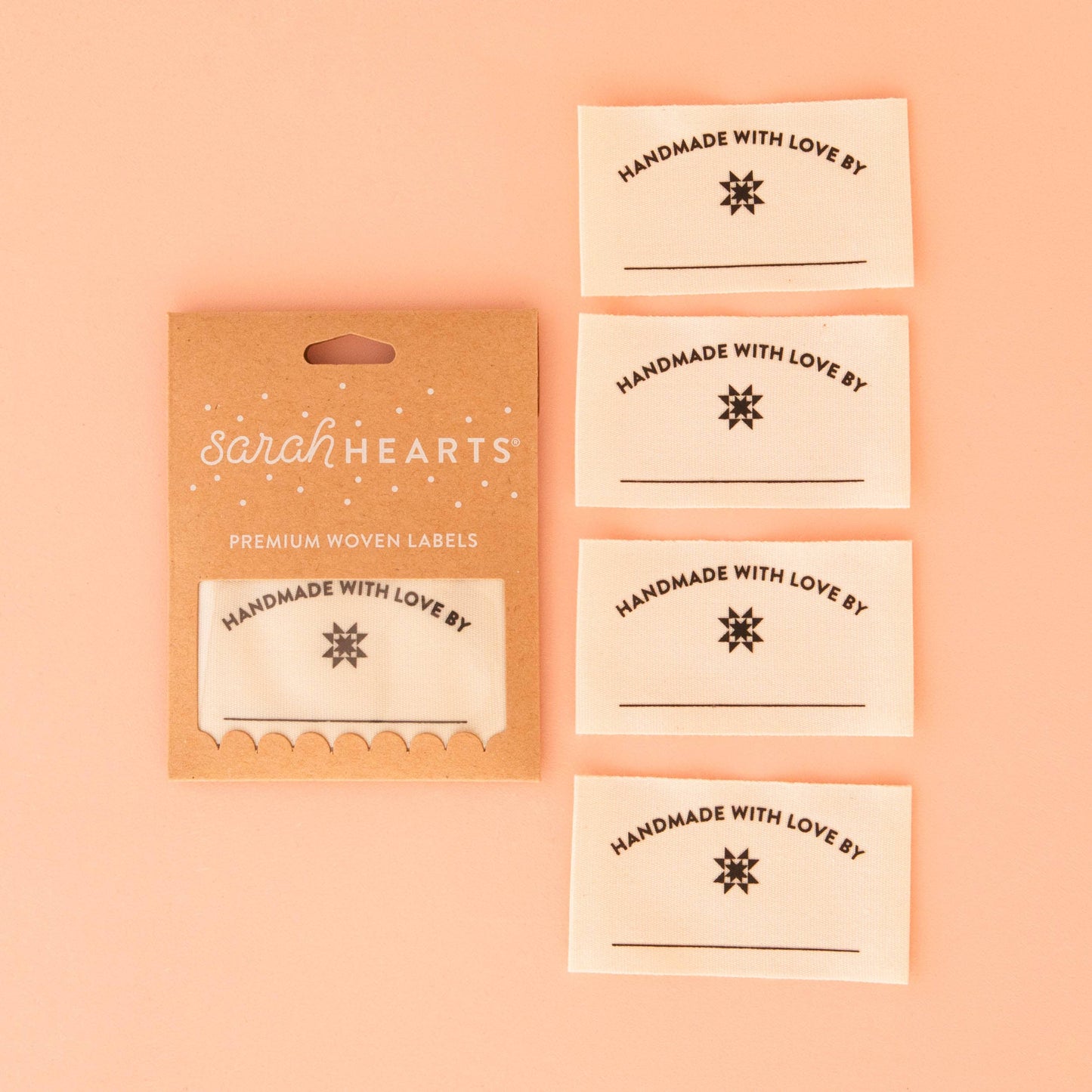 Sarah Hearts - Handmade with Love Organic Cotton Write-In Quilt Labels