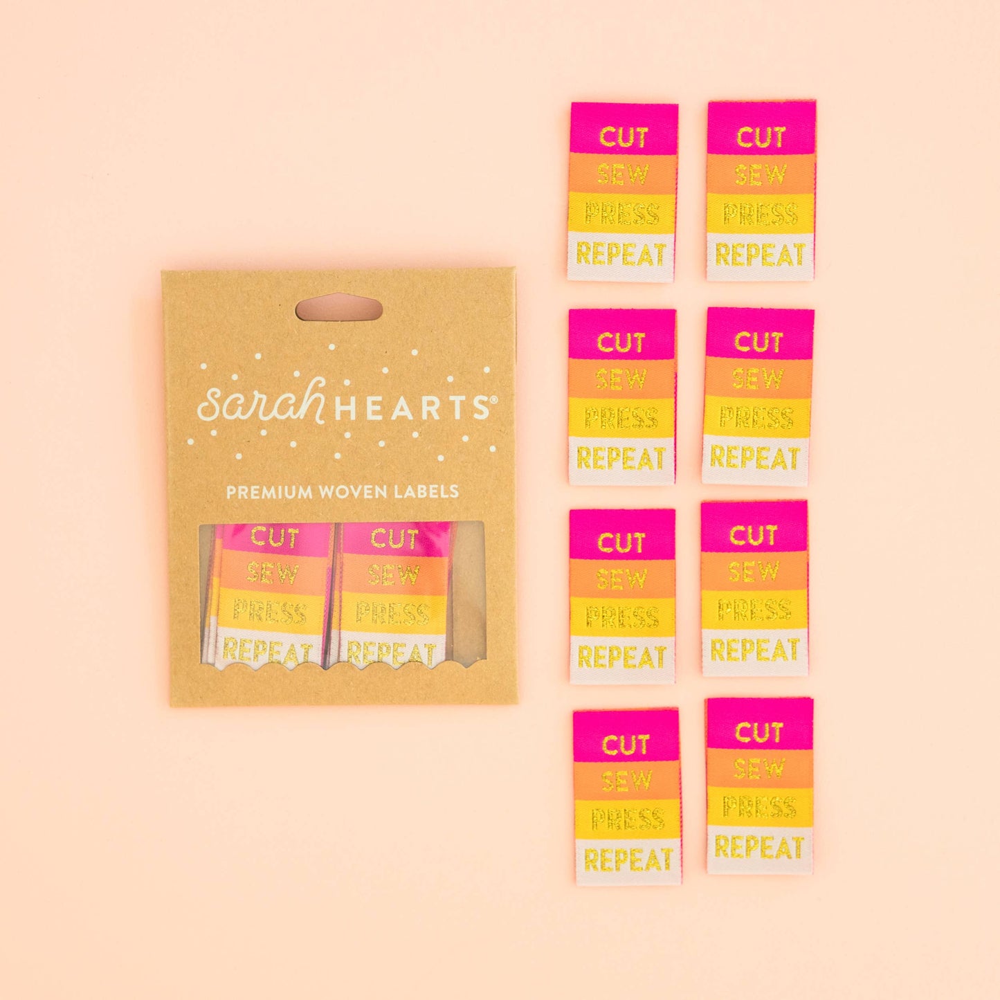 Sarah Hearts - Cut Sew Press Repeat - Sewing Woven Clothing Label Tags
