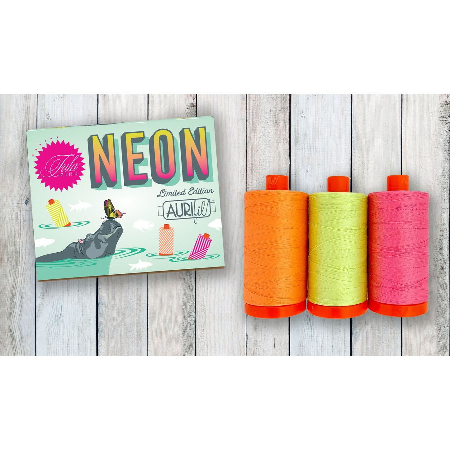 Tula Pink Neons Aurifil Thread Assortment 3 Large Spools
