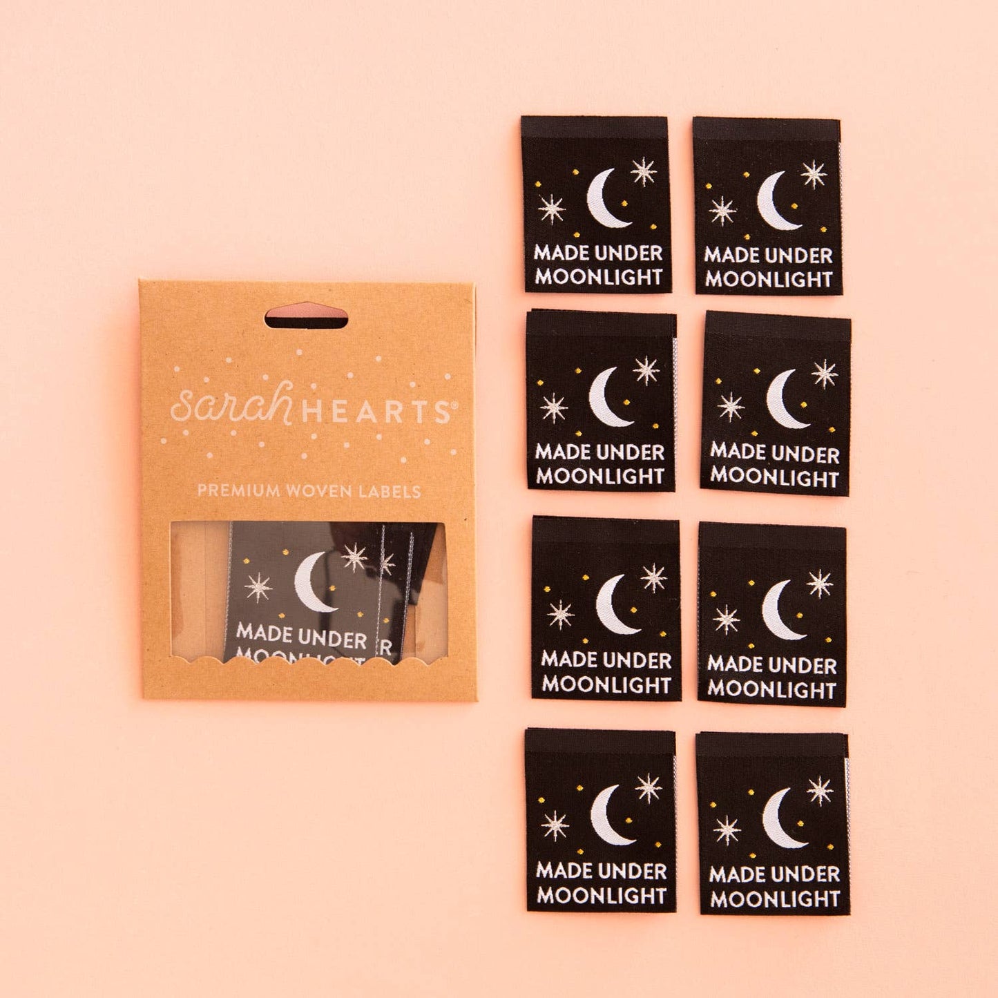 Sarah Hearts - Made Under Moonlight - Sewing Woven Clothing Label Tags
