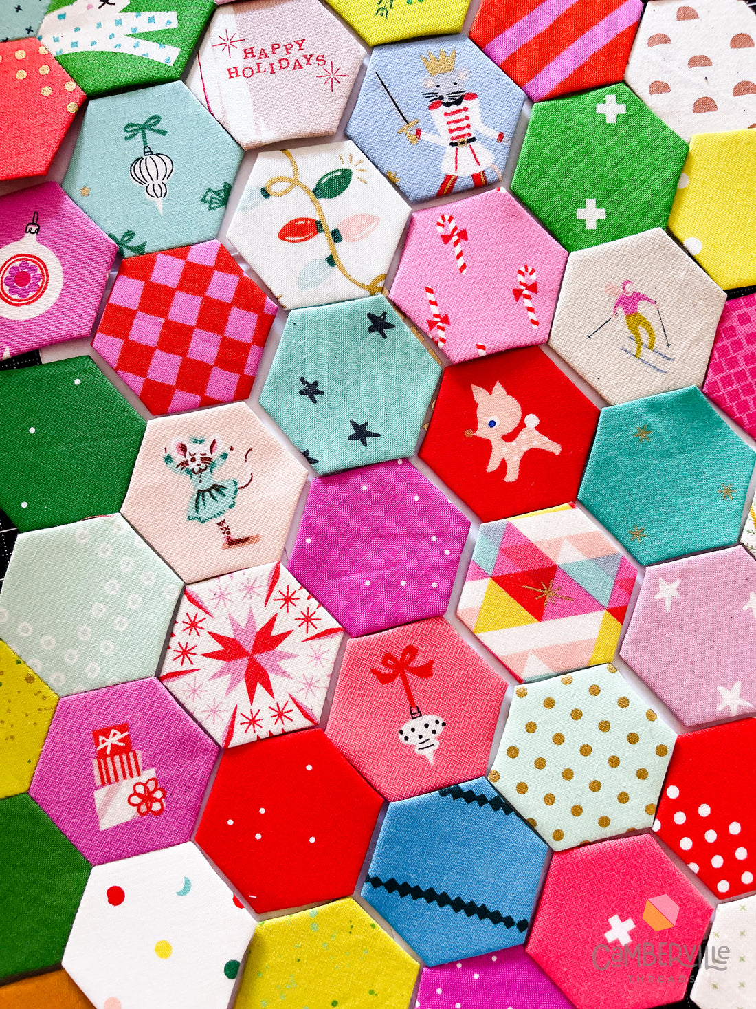 Christmas Hexie Stocking Sew Along Week 1: Baste Hexagons