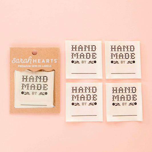 Sarah Hearts - Crafty Handmade By: Organic Cotton Write In Sewing Labels