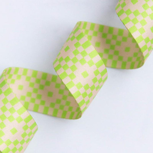 Ruby Star Society Webbing 1.5" Bitmapped Neon Yellow