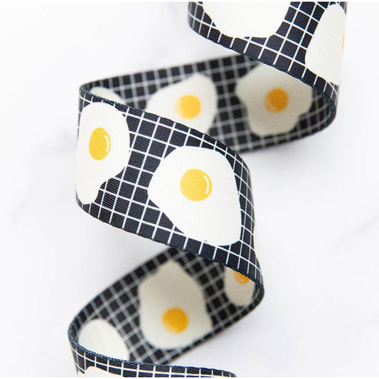Ruby Star Society Webbing 1.5" Fried Eggs in Black