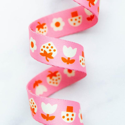 Ruby Star Society Webbing 1" Strawbitties In Pink
