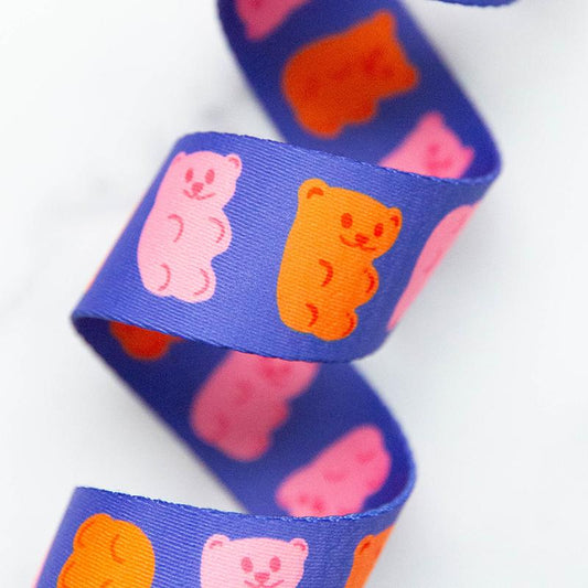 Ruby Star Society Webbing 1.5" Gummy Bears Blue